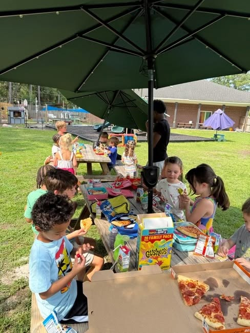 Children enjoying an outdoor group activity